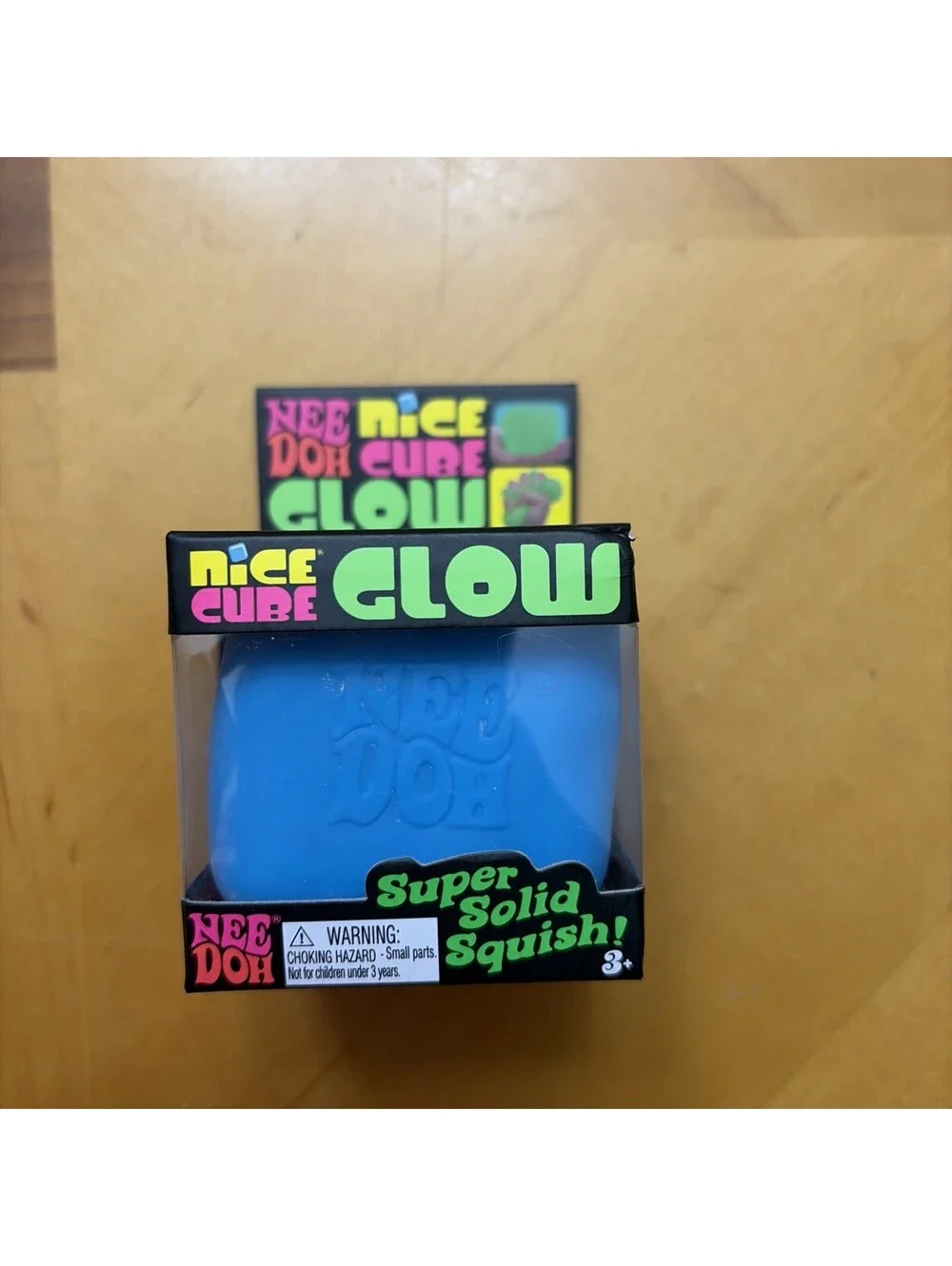Brand NEW! Nee Doh Nice Cube GLOW in DARK - Super Solid Squish! (Blue)